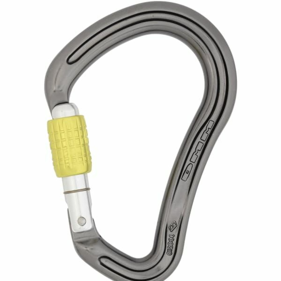 * Mousquetons Escalade Dmm 30Kn Boa Hms Screwgate Titanium/Lime 21 Gris / Jaune | Mousquetons Escalade