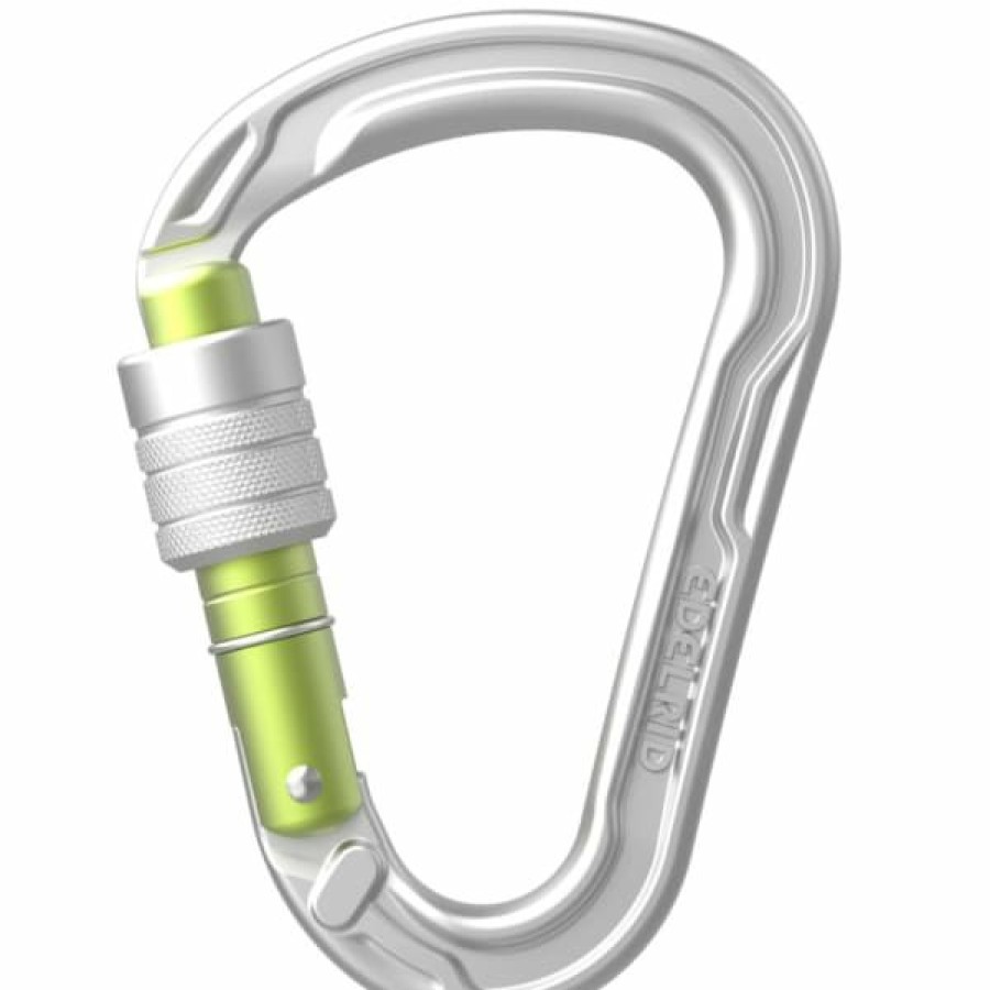 * Mousquetons Escalade Edelrid Hms Strike Screw Ii Silver 23 Gris / Vert | Mousquetons Escalade