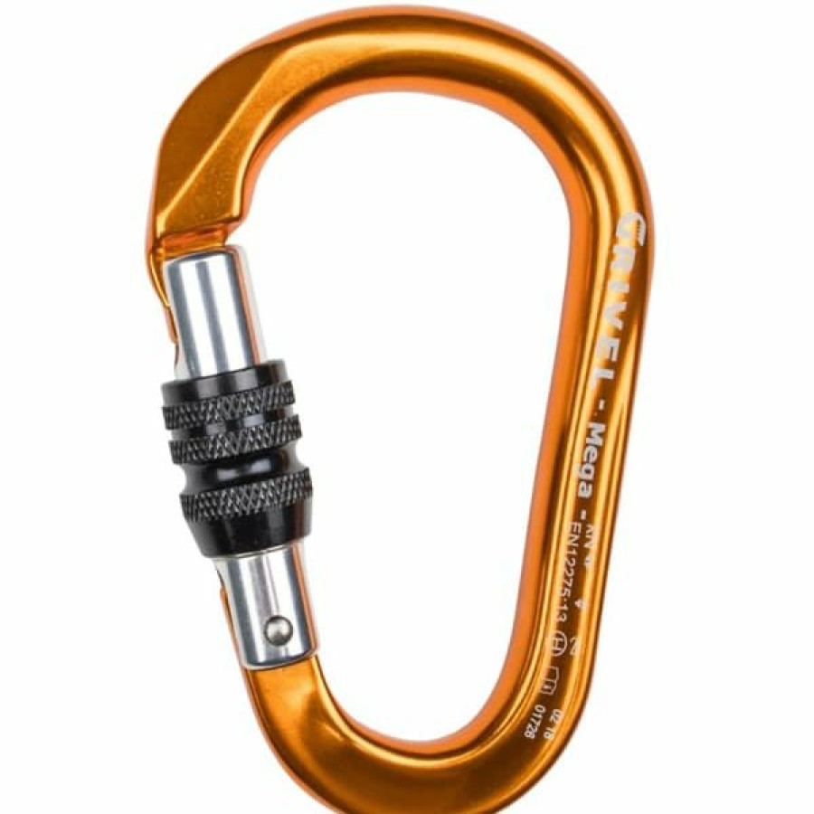 * Mousquetons Escalade Grivel Rock Safety Carabiner K6N Mega Screw Lock 22 Orange | Mousquetons Escalade