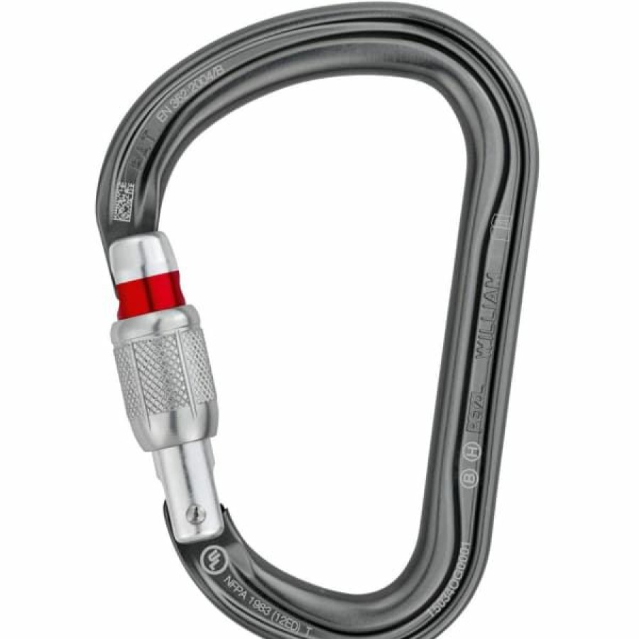 * Mousquetons Escalade Petzl Mousqueton William Screw-Lock 22 Gris | Mousquetons Escalade