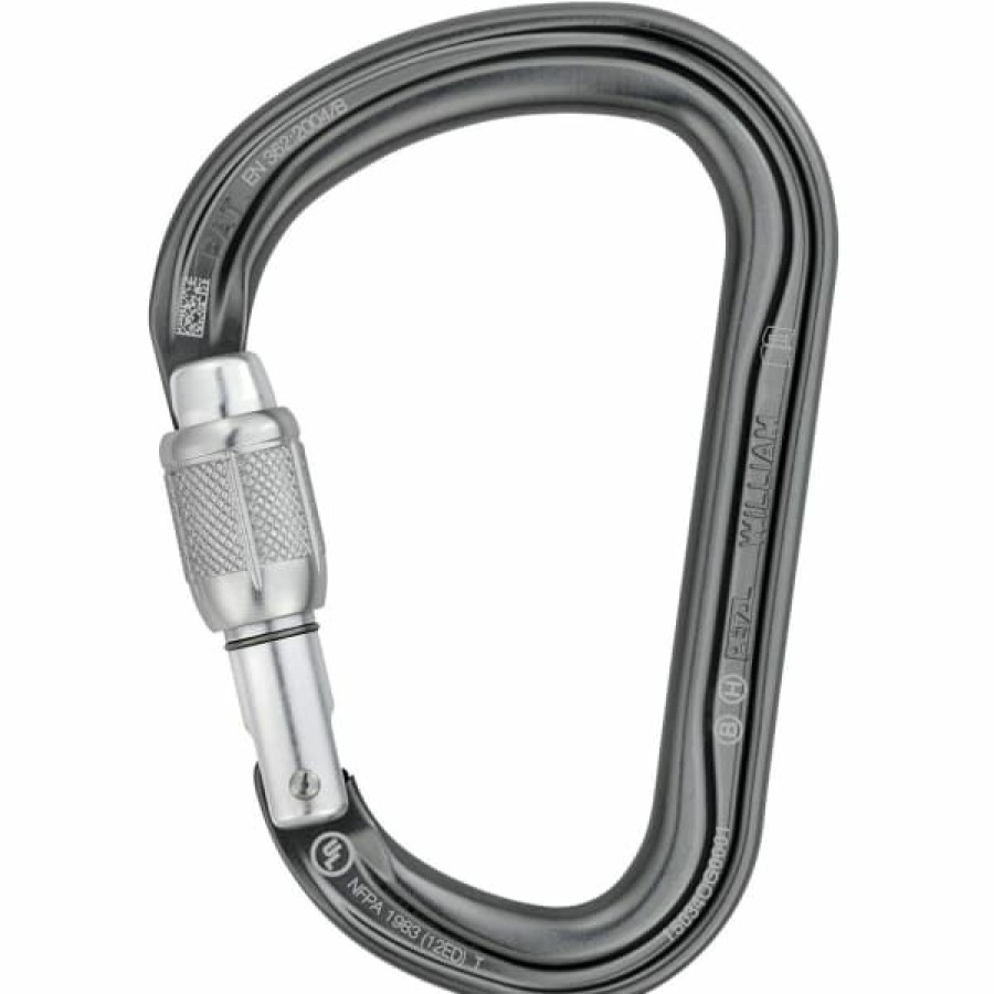 * Mousquetons Escalade Petzl Mousqueton William Screw-Lock 22 Gris | Mousquetons Escalade