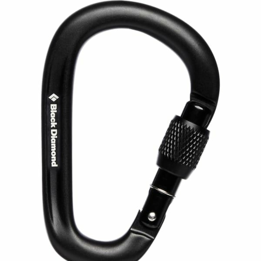 * Mousquetons Escalade Black Diamond Pearlock Screwgate Carabiner Black 23 Noir | Mousquetons Escalade