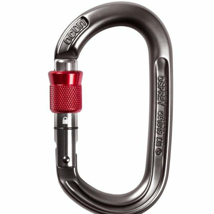 * Mousquetons Escalade Ocun Osprey Screw Antr/Red 22 Gris / Rouge | Mousquetons Escalade